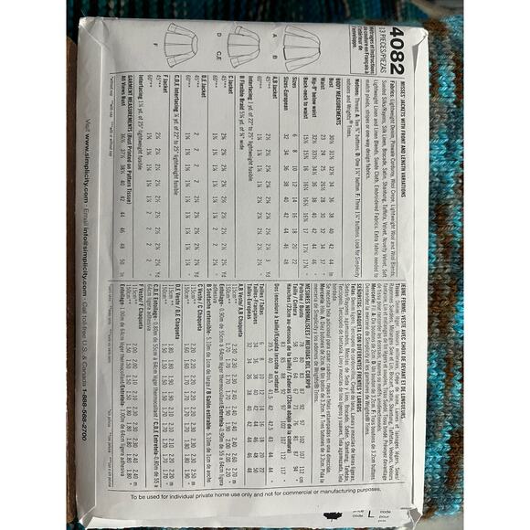 Simplicity Sewing pattern 4082 jacket blazer Size 14 16 18 20 22 - Picture 3 of 5